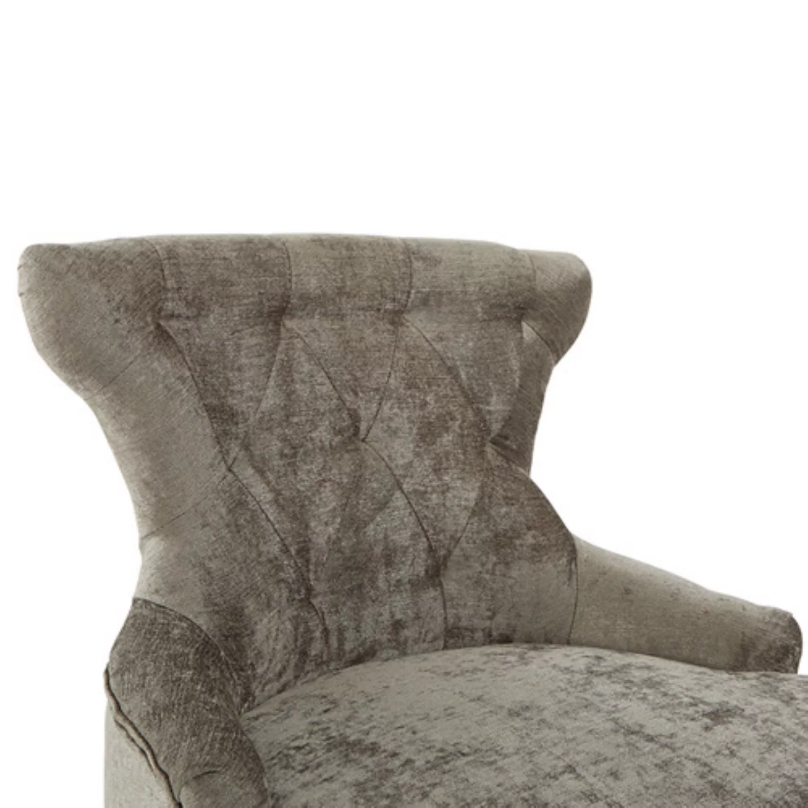 OSP Home Furnishings Curves Hour Glass Accent Chair in Butternut Velvet Fabric with Espresso Legs