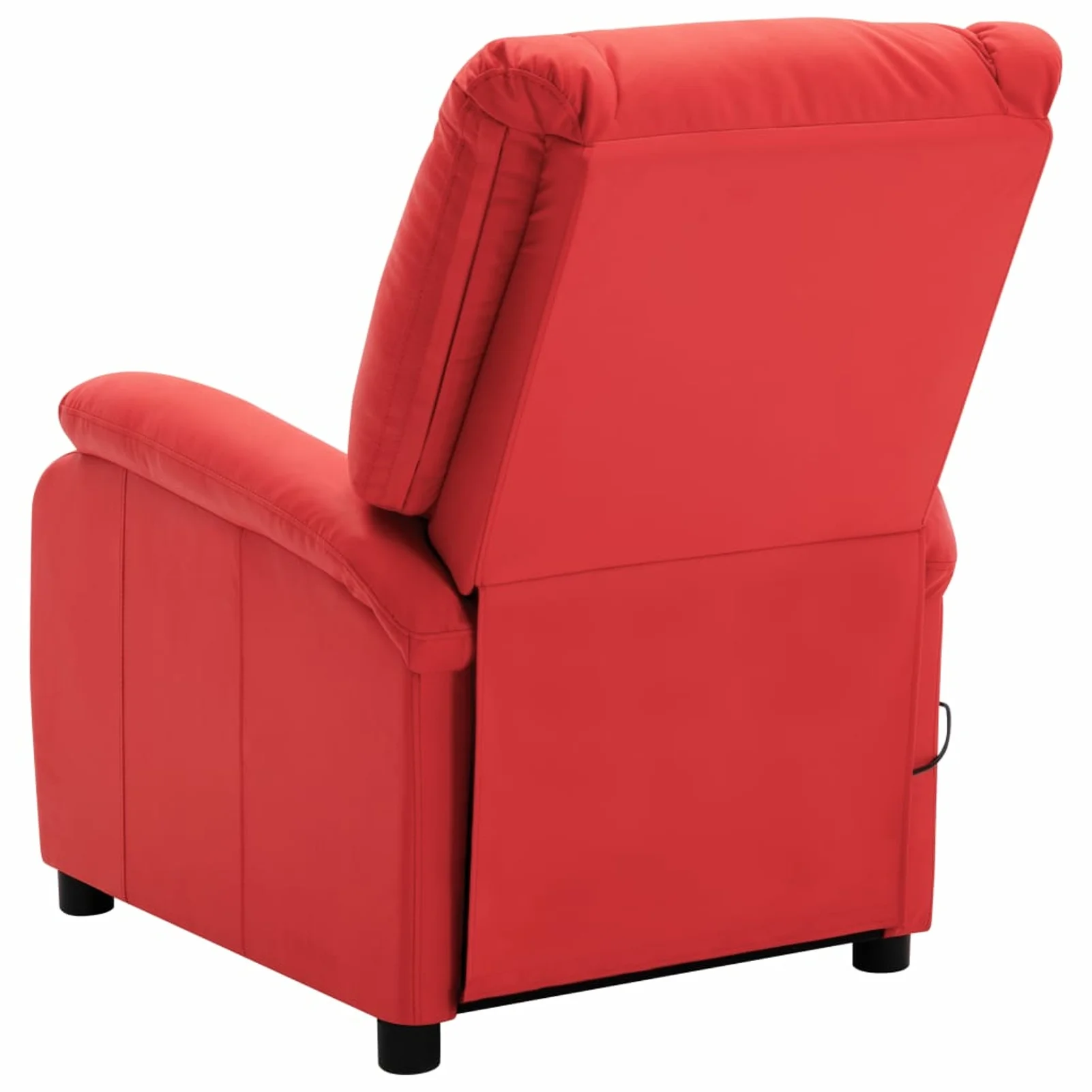 Massage Recliner Red Faux Leather
