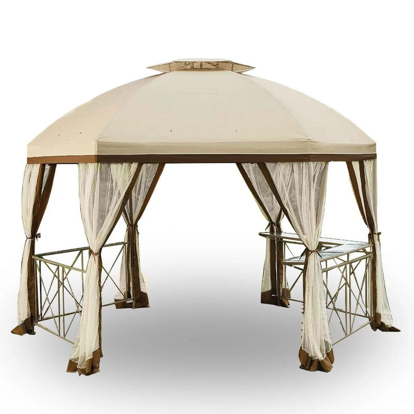 Garden Winds Replacement Canopy Top for the Long Beach gazebo, Beige