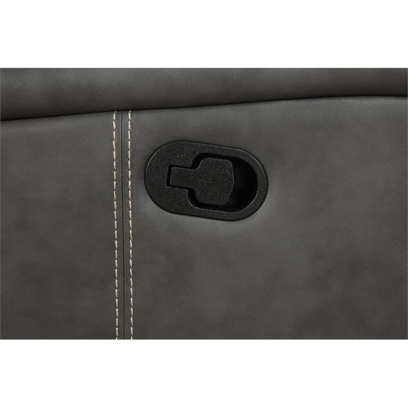 Pemberly Row Modern Faux Leather Upholstered Recliner Chair Gray