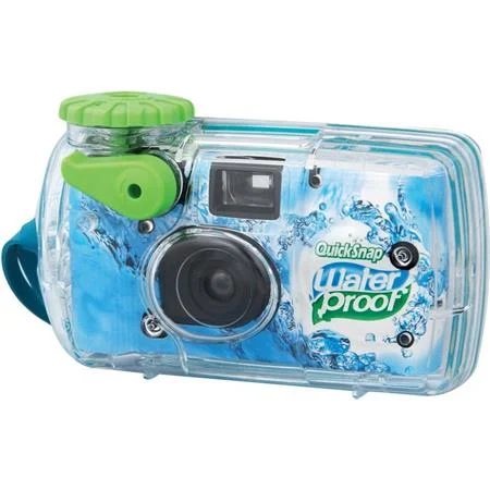 2-PACK QuickSnap 800 Waterproof 35mm One-Time-Use Disposable Camera, 27 Exposures with Panasonic Floating Camera Strap
