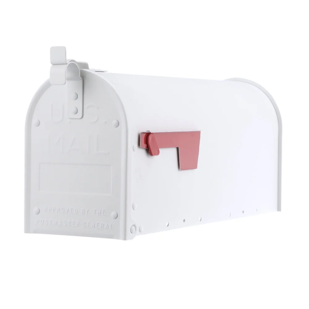 Gibraltar Mailboxes Admiral Medium, Aluminum, Post-Mount Mailbox, Textured White, ADM11W01