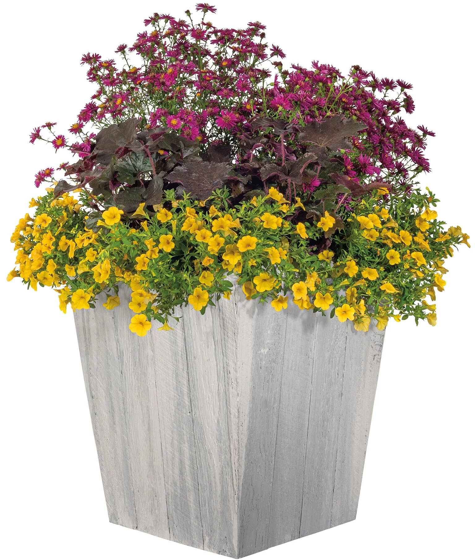Suncast Farmington 16 in Whitewash Resin Planter (2-Pack)