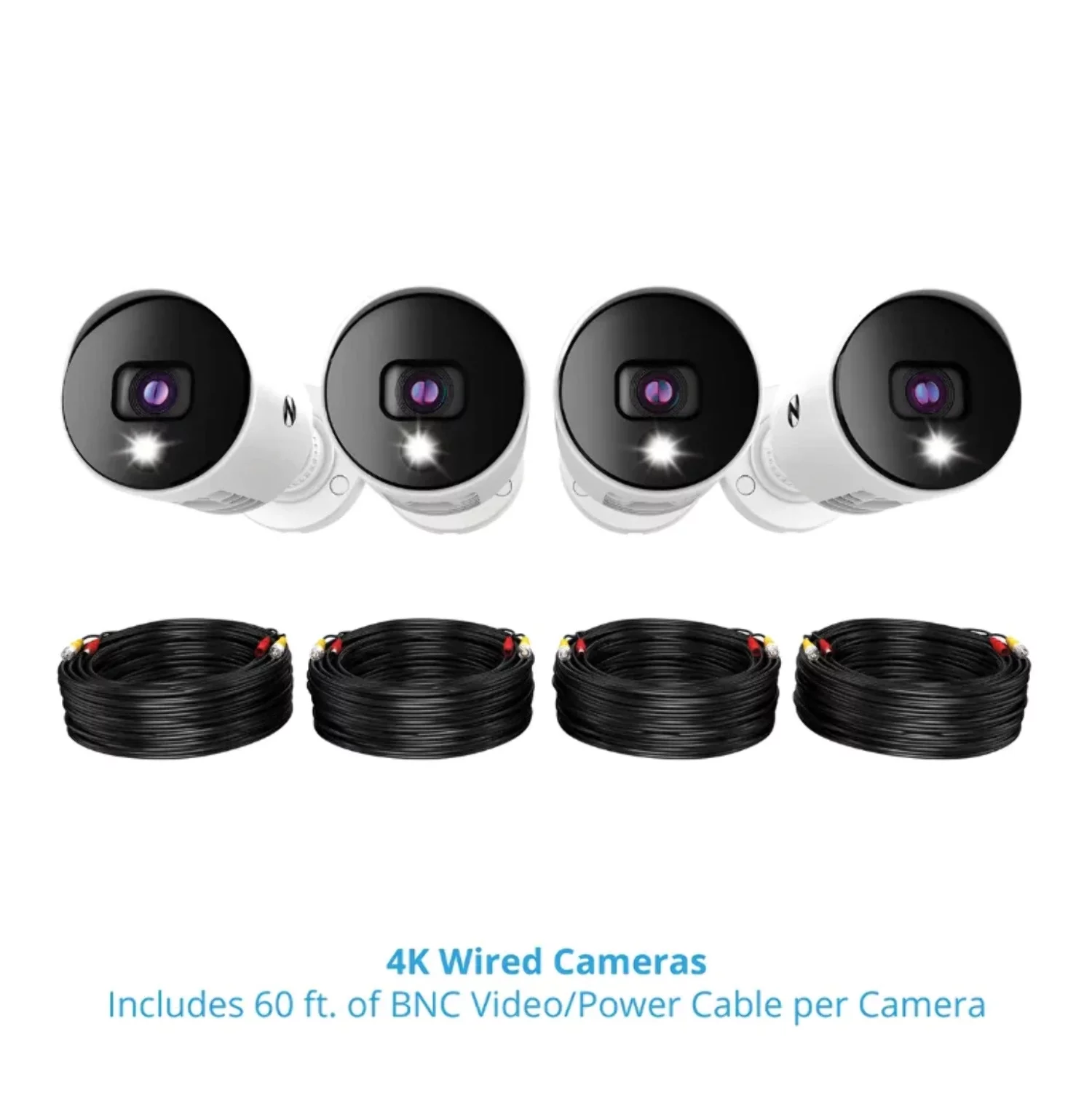 Night Owl 4 Channel 4K Bluetooth DVR with 1TB Hard Drive and 4 Wired 4K Spotlight Cameras