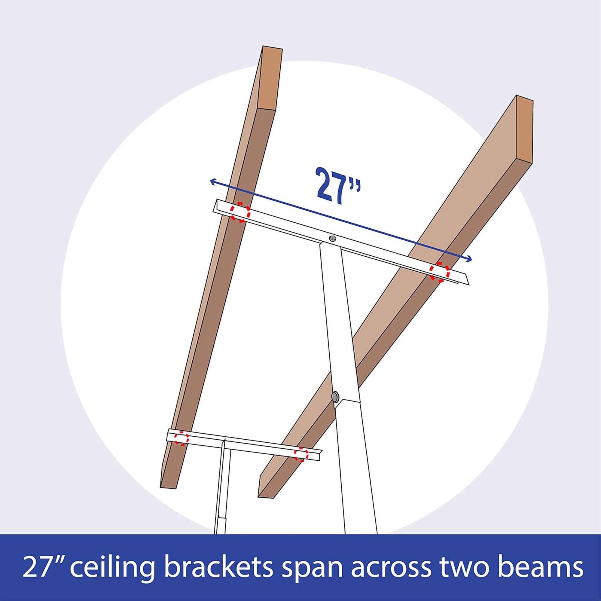 SafeRacks 2' x 6' Overhead Garage Storage Rack Holds Up to 300 lbs, White