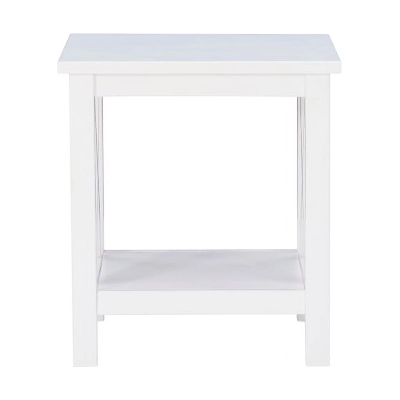 Home Square 2-Piece Furniture Wood MDF End Table Set in Antique White