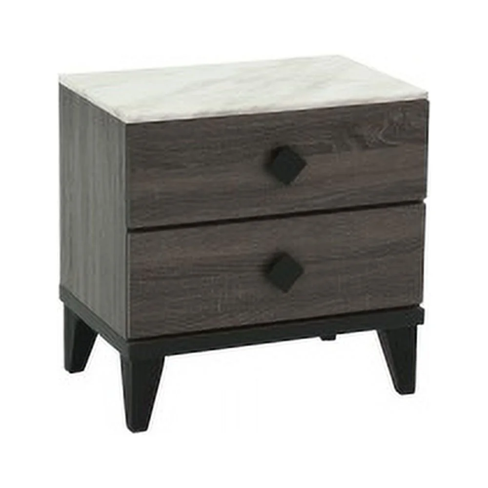 Nightstand In Dark Gray Oak (Rustic Accents)