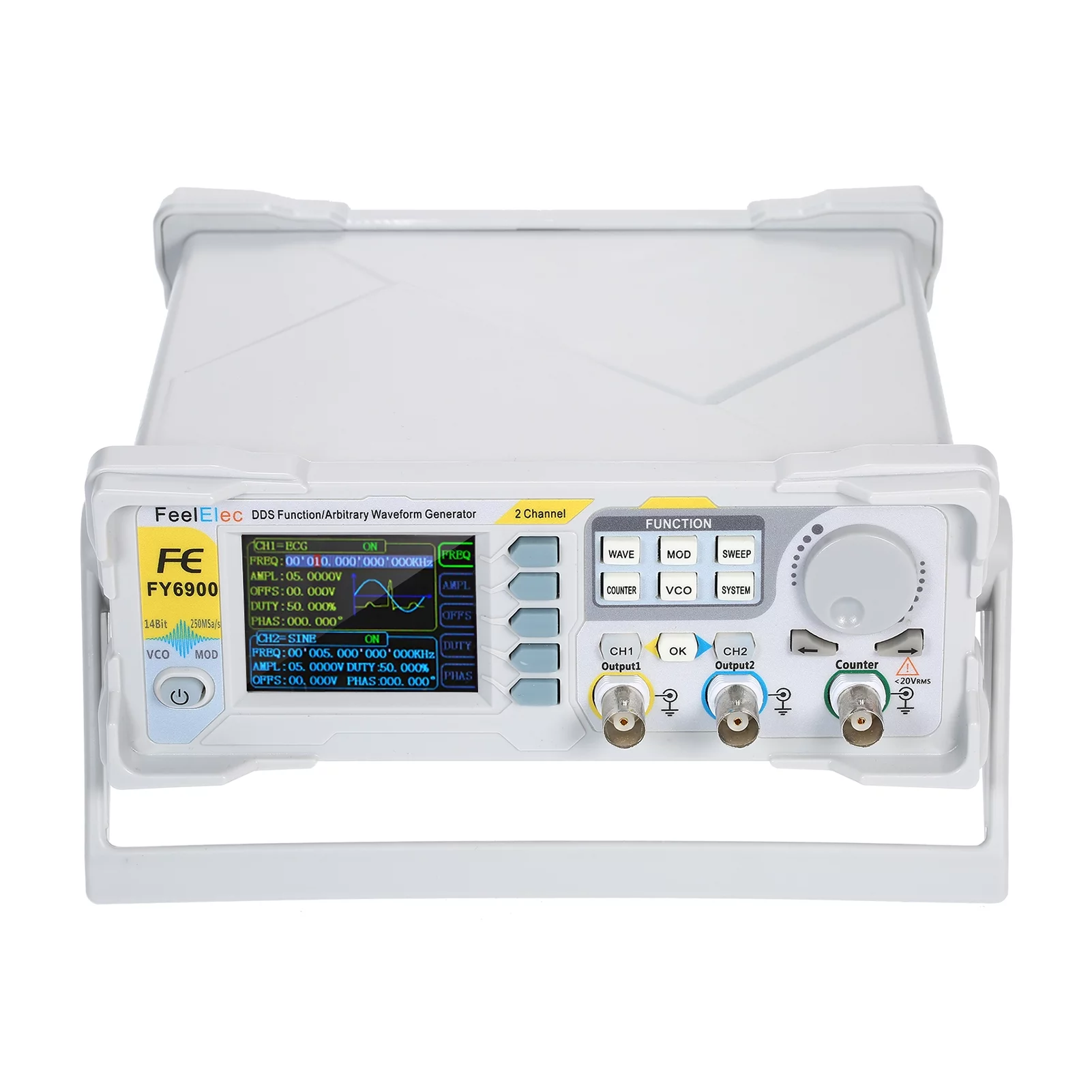60MHz Function Signal Generator, High Digital DDS Dual channel Function Signal/Arbitrary Waveform Generator, Pulse Signal Source, Frequency Meter VCO Burst AM/PM/ASK/FSK/PSK Modulation
