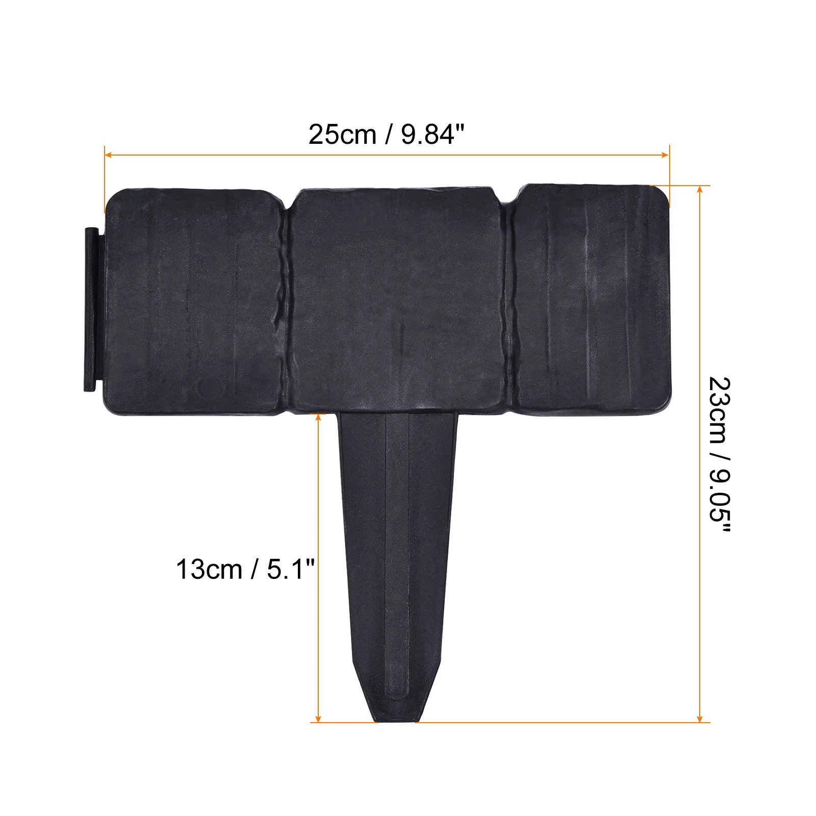 Uxcell 9.8x9.1 Inch Path and Border Edging Garden Plastic Fence Decorative Fencing Black 20 Pack