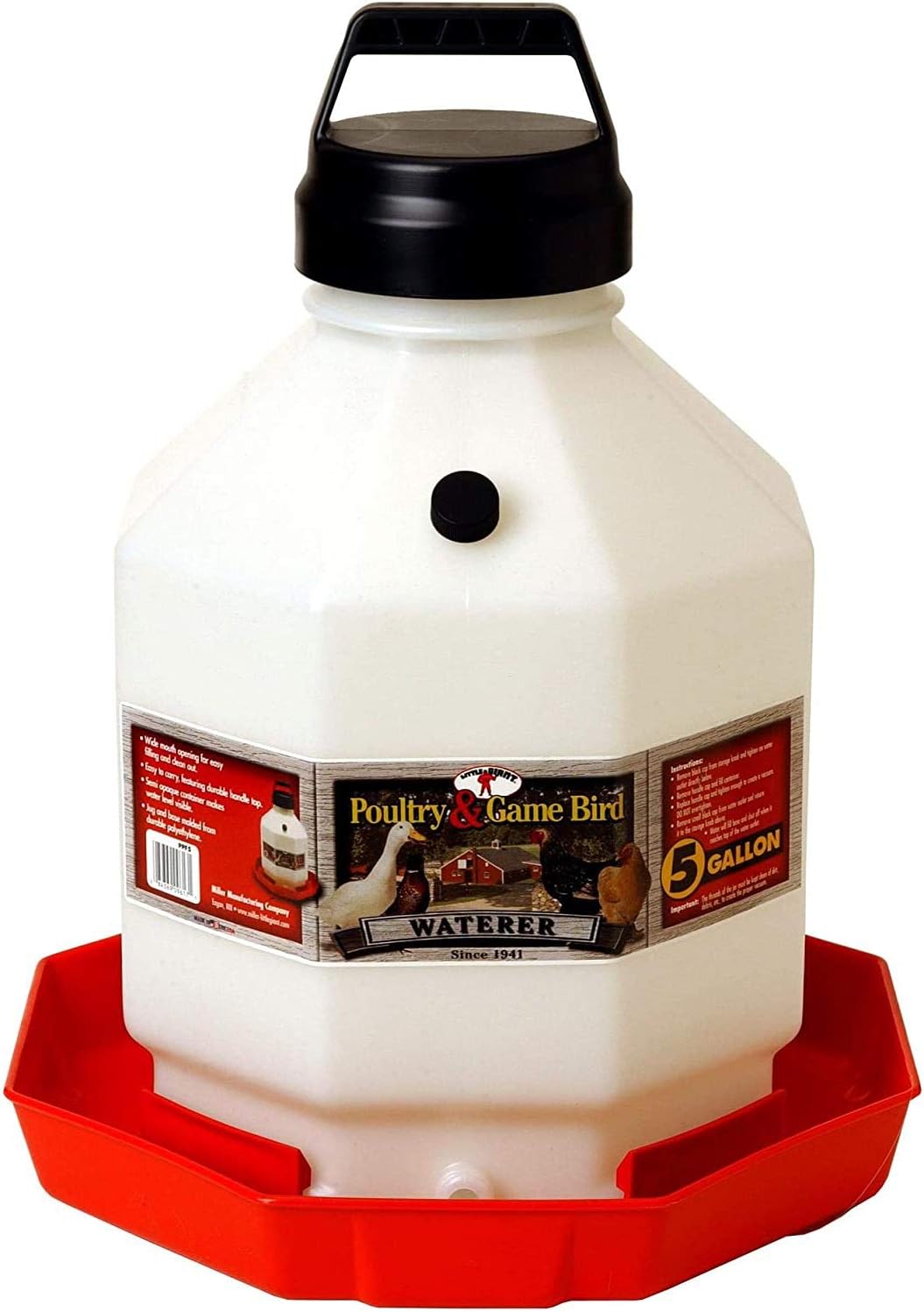 5 Gallon Automatic Poultry Waterer for Chickens, Red (2 Pack)