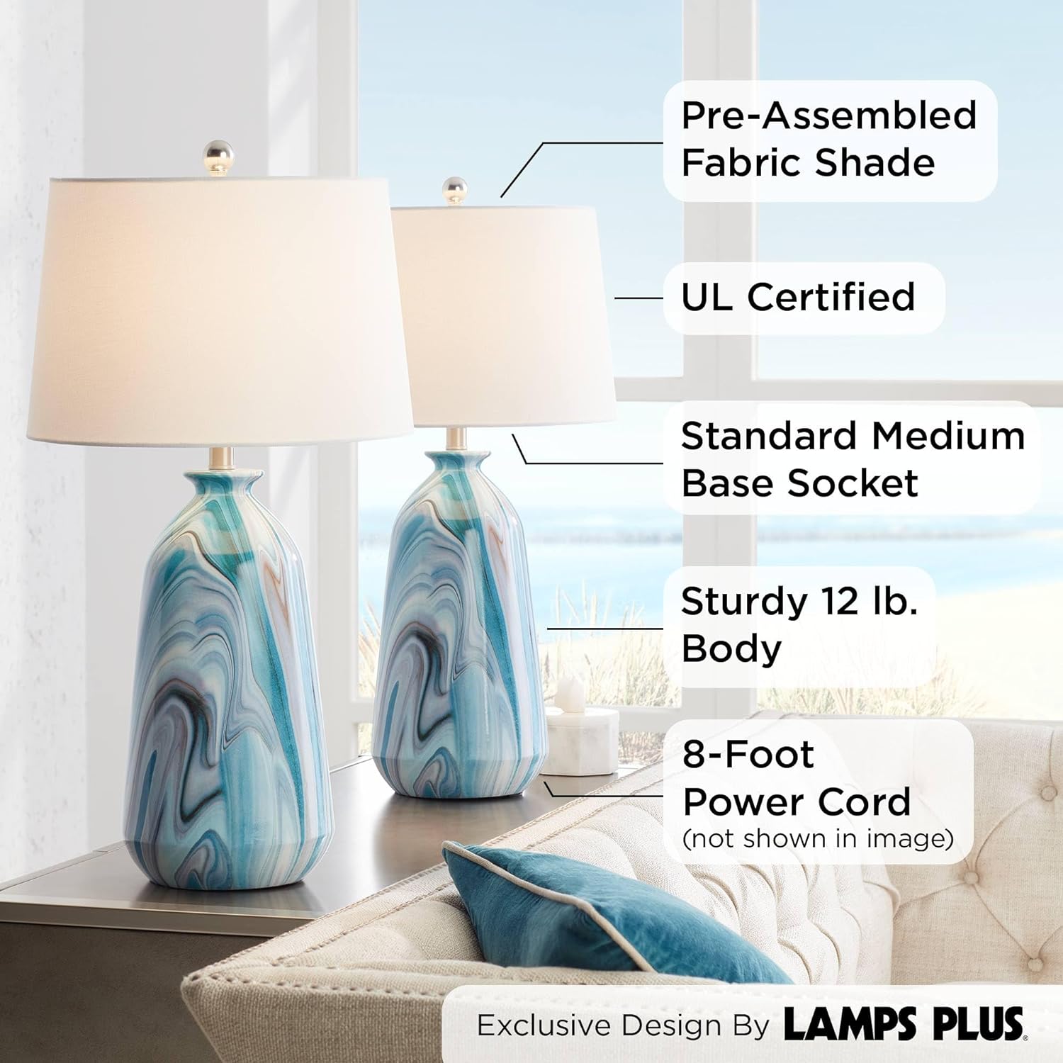 360 Lighting Carlton Modern Coastal Table Lamps 28