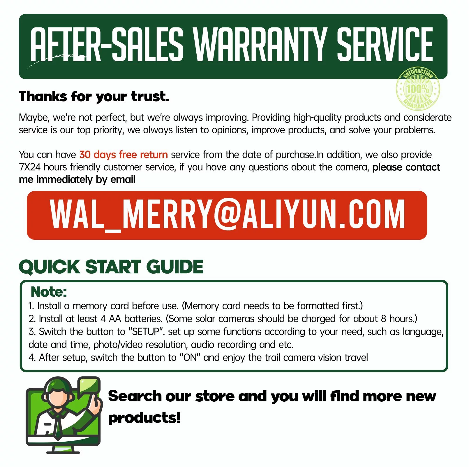 CAMPARK Trail Camera with SD Card 24MP 1080P Game Hunting Deer Camera Night Vision Motion Activated