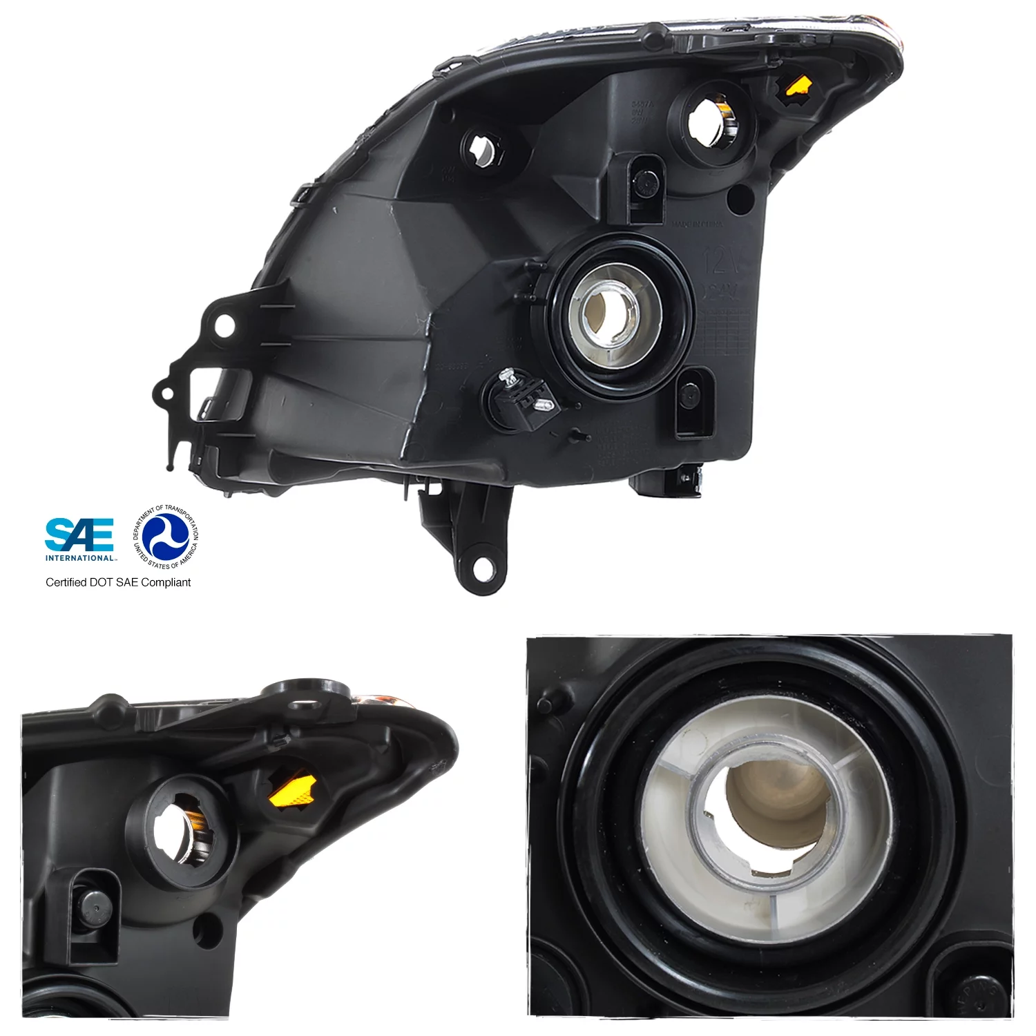 AKKON - Fits 2007 2008 2009 Nissan Sentra Sedan L4 2.0L Models Black Headlights Left Driver+Right Passenger Pair Replacement