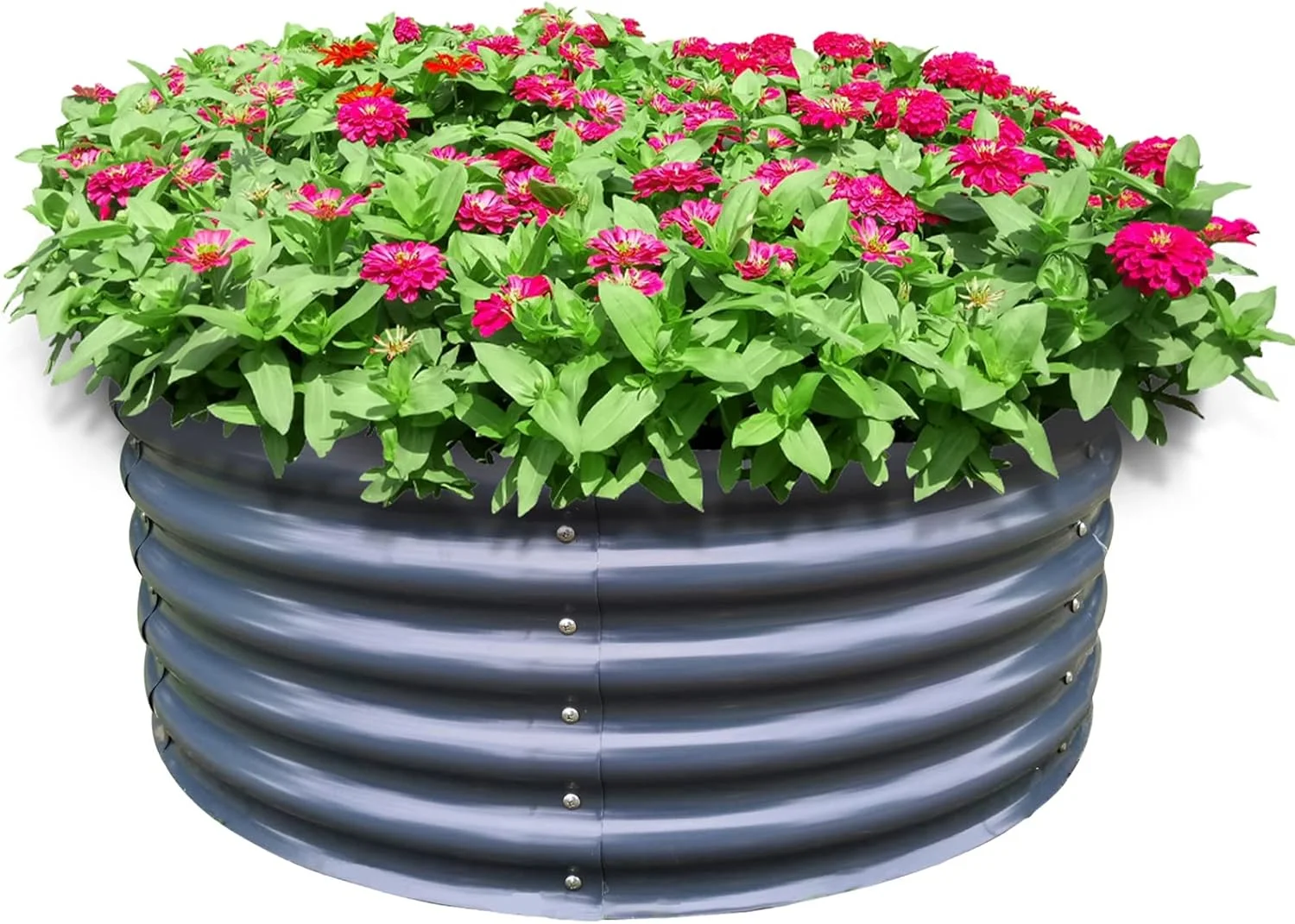 42'' Upgrade Round Garden Raised Garden Bed Kits,Metal Raised Planter Bed For Vegetables Flowers,Herbs, Fruits,Midnight Grey