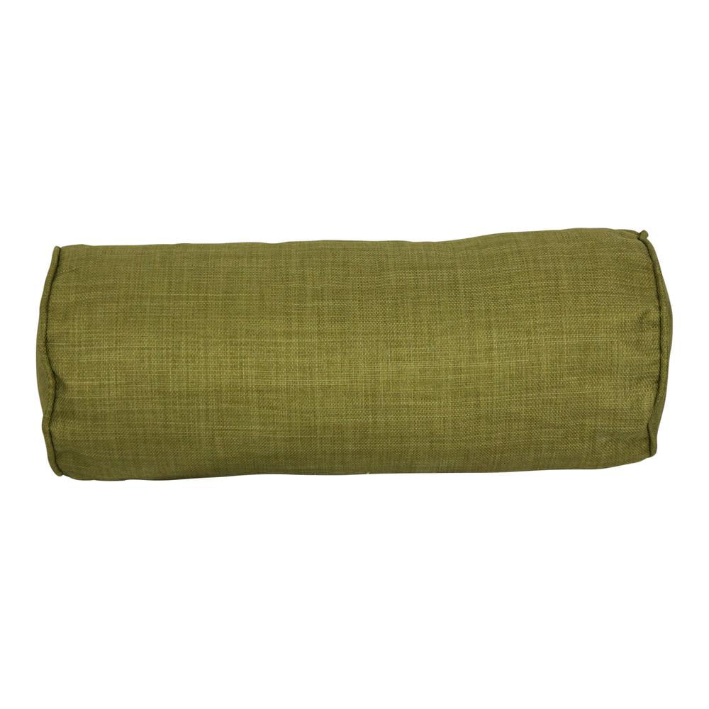 Blazing Needles  20 x 8 in. Double-Corded Spun Polyester Bolster Pillows with Inserts, Avocado - Set of 2