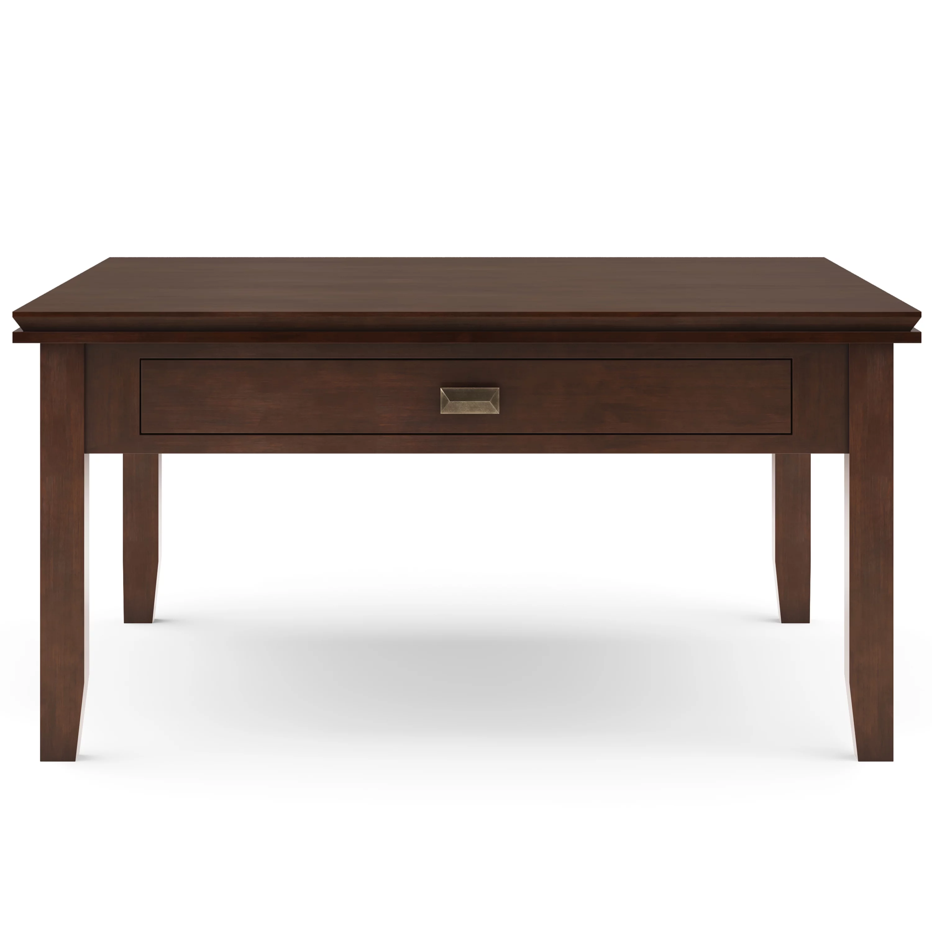 Artisan SOLID WOOD 36 inch Wide Square Transitional Square Coffee Table in Russet Brown