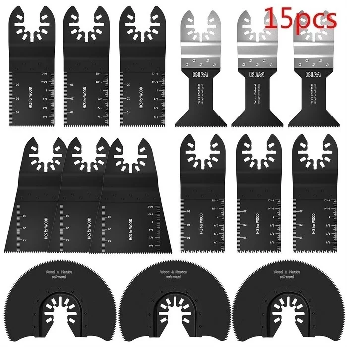 Willstar 38PCS Carbon Steel Coarse Cutter Saw Blades Bi-metal Straight Wood Mix Oscillating Multitool Power Tool Kit