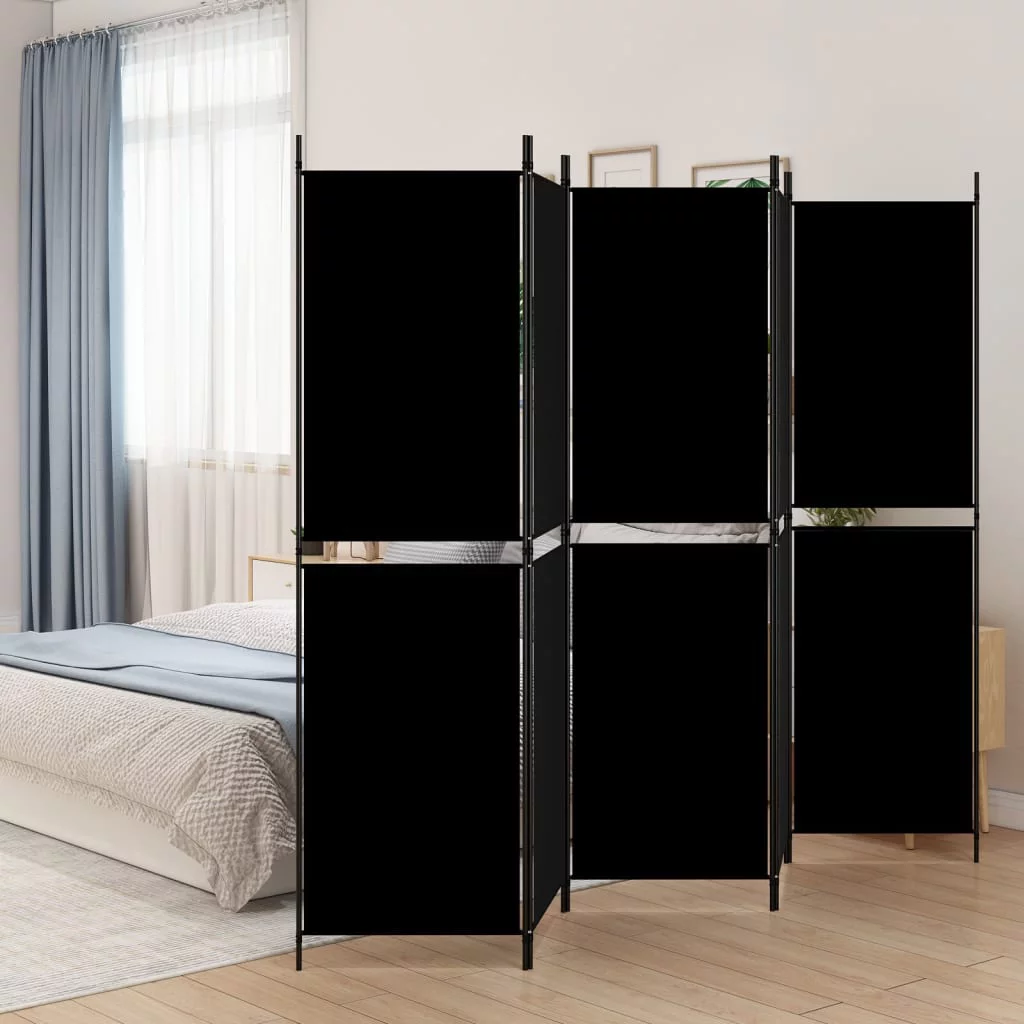 Anself 5-Panel Room Divider Black 98.4