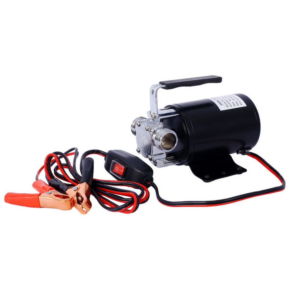 Zateety DC 12-Volt 1/10HP 330GPH Battery Powered Mini Portable Electric Utility Sump Transfer Water Pump with Water Hose Kit Black