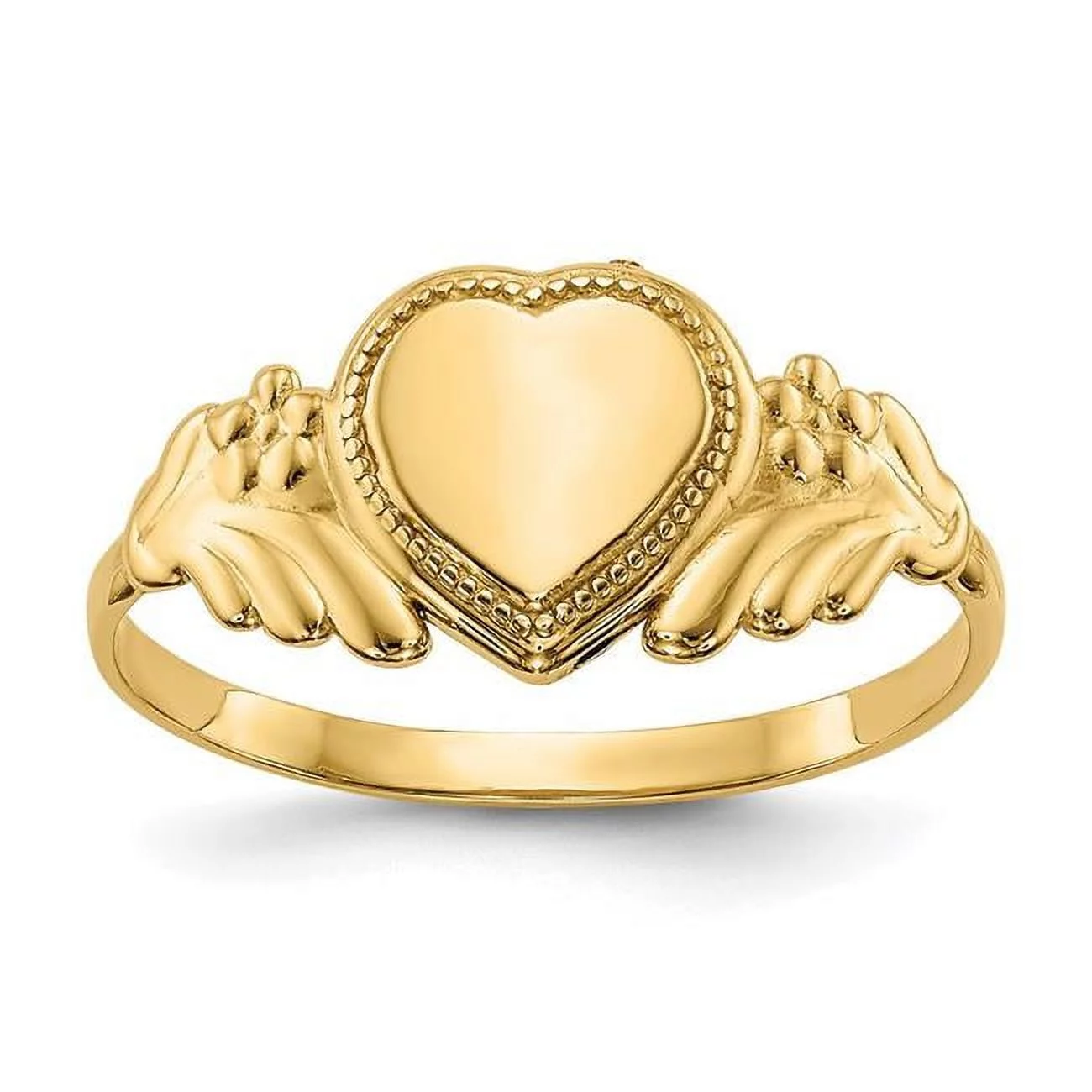 Primal Gold 10 Karat Yellow Gold High Polished Girl Heart Child's Ring