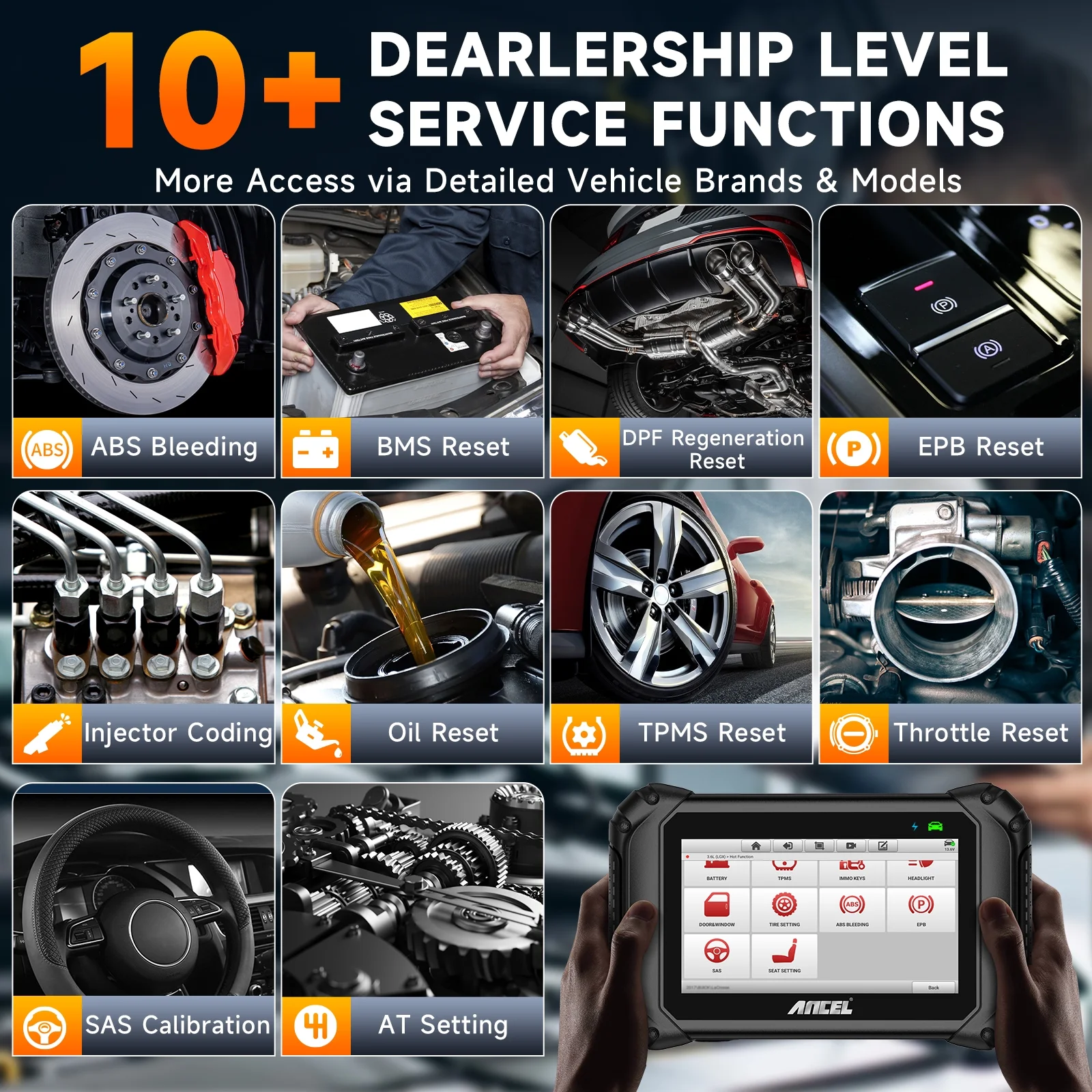 ANCEL V5 BT Bidirectional Test OBD2 Scanner Automotive Scanner All System ABS Oil TPMS SAS BMS Resets Vehicle Diagnostic Scan Tool