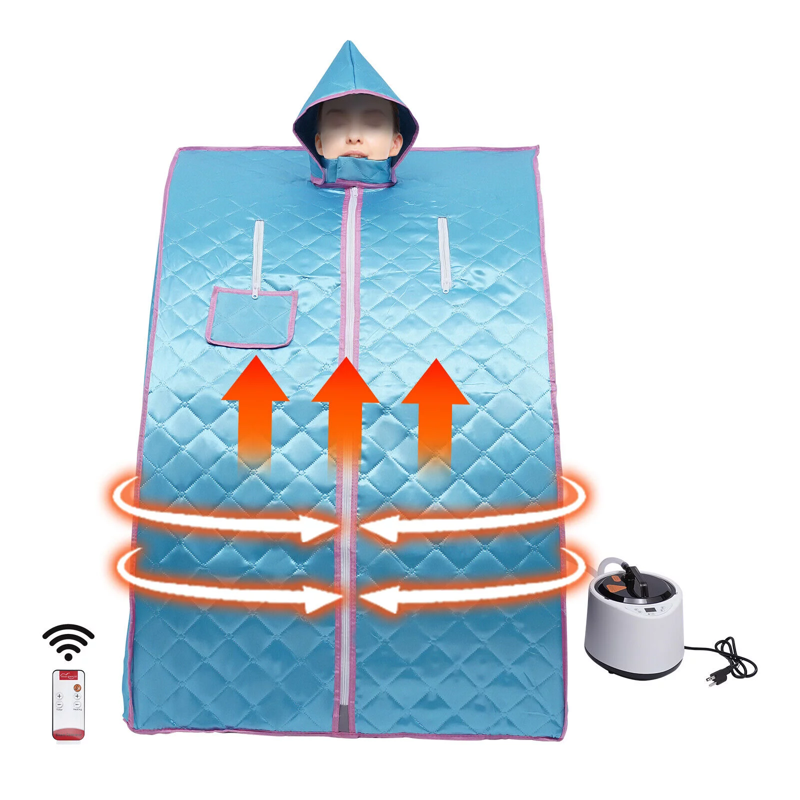 2 L 1000W Personal Steam Sauna Heated Indoor Home Detox Spa Portable Tent Blue