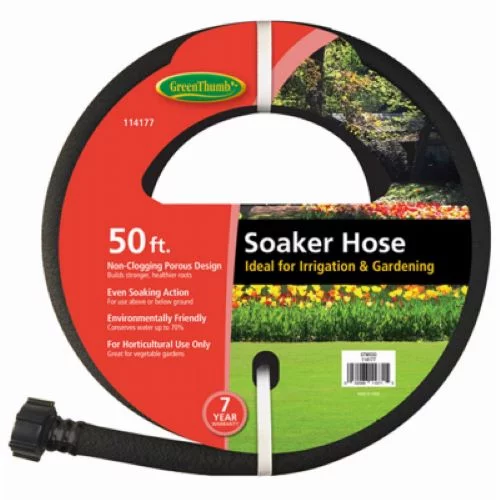 Green Thumb GTWS50 50' Foot Black Rubber Garden Drip Soaker / Sweater Hose - Quantity of 3