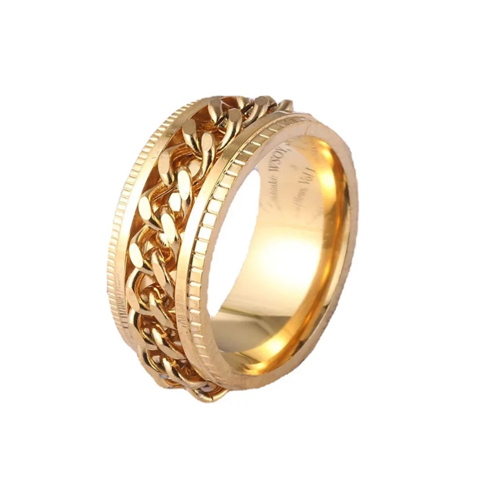 TINGN Intertwine 8mm Spinner Ring Stainless Steel Fidget Ring Anxiety Ring for Men Black/Blue/Silver/Gold