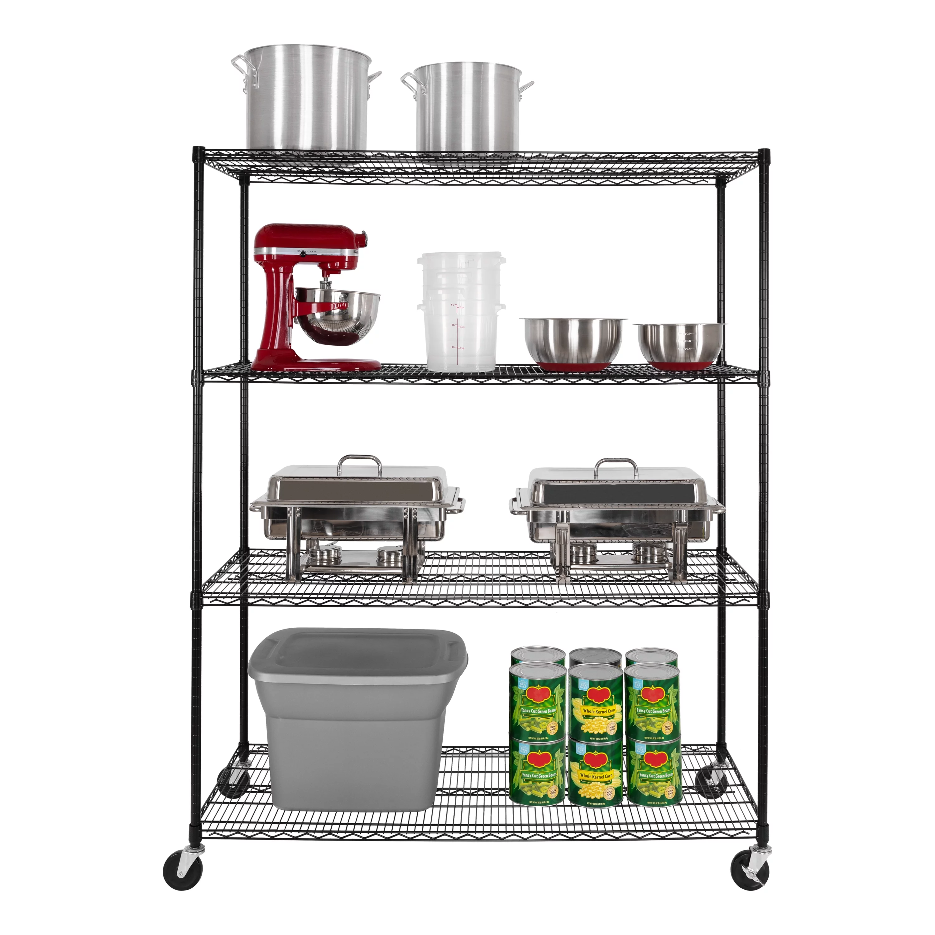 Seville Classics UltraDurable® 4-Tier NSF Steel Wire Shelving, 60