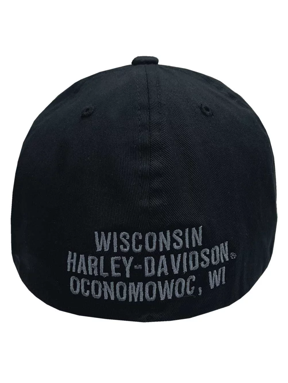Harley-Davidson Men's Bevel Curved Bill Stretch Fit Baseball Cap - Black (L/XL), Harley Davidson