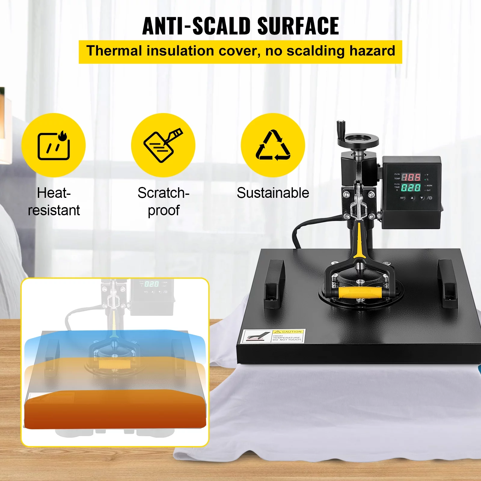 BENTISM Heat Press Machine 2In1 10x12in Sublimation Print Transfer DIY T-shirt Cap