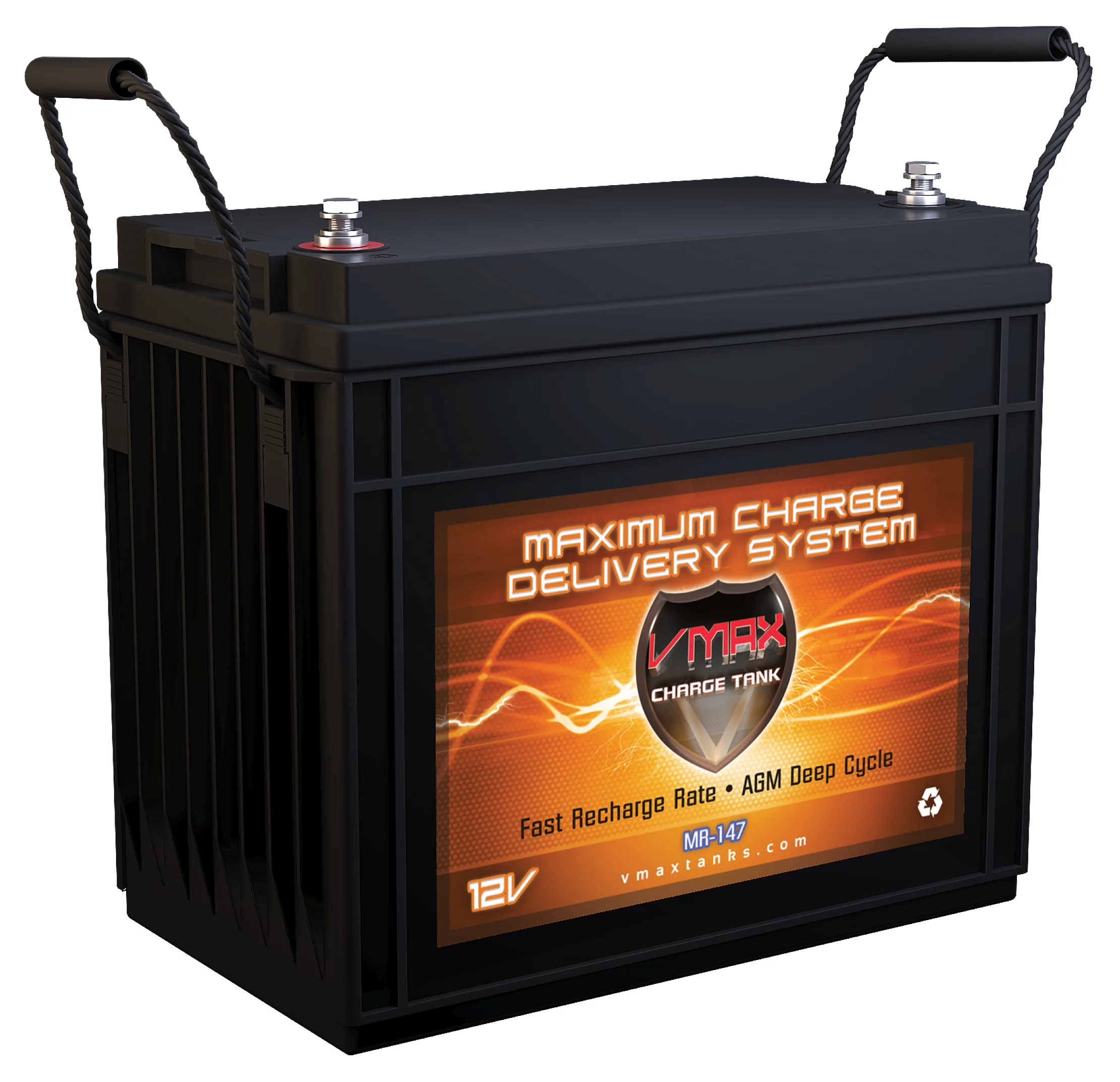 VMAX MR147-155 12V 155Ah AGM Deep Cycle Marine Battery for Berkley BTM55 - Freshwater Electric 12V 55lbs Trolling Motor