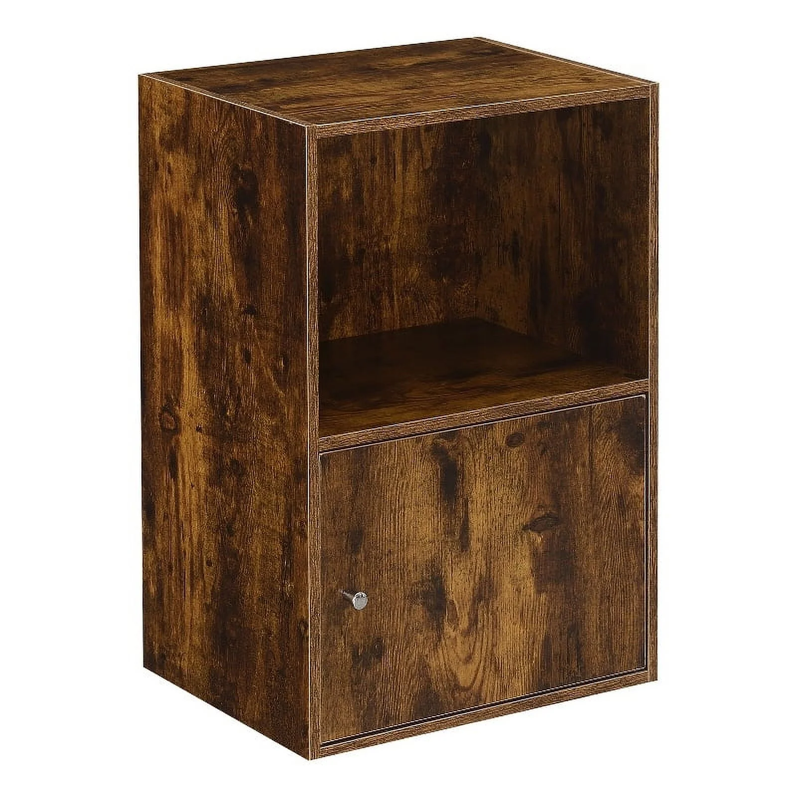 Pemberly Row One-Door Cabinet with Shelf in Walnut Wood Finish