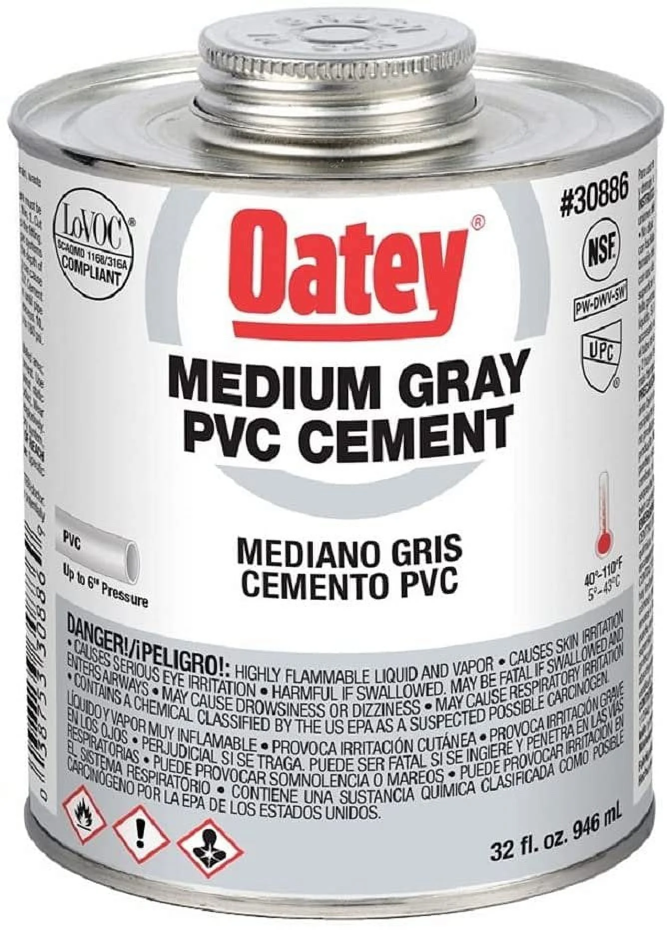 OATEY 32 OZ. PVC MEDIUM GRAY CEMENT