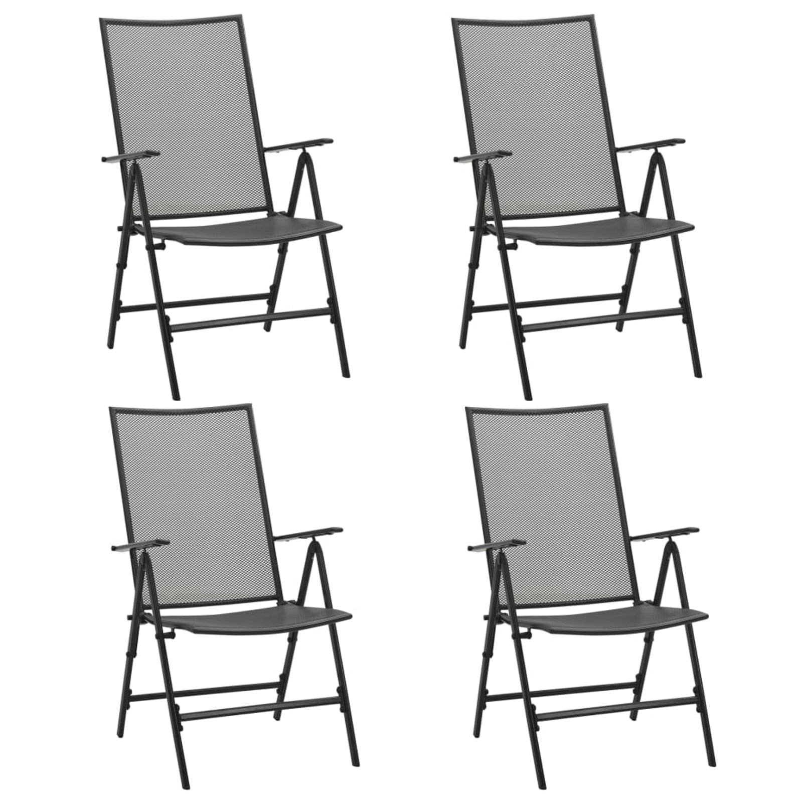 Aibecy Folding Mesh Chairs 4 pcs Steel Anthracite