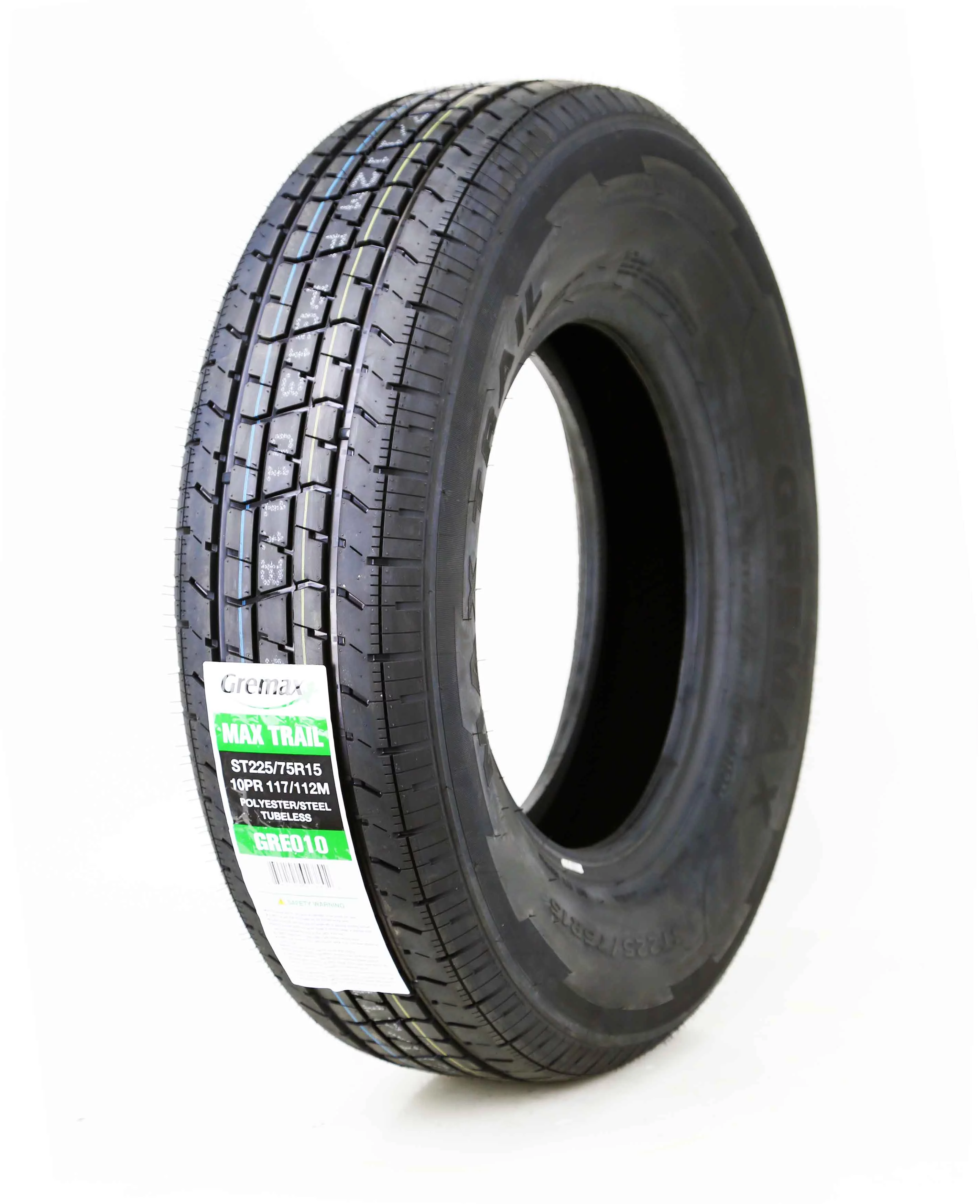 GREMAX Premium Radial Trailer Tire ST225/75R15 10PR Load Range E, Set 1