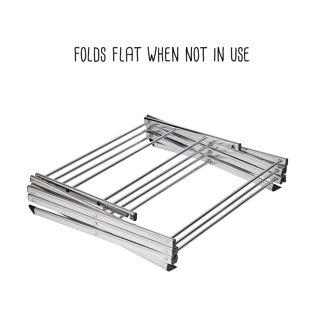 Honey-Can-Do Collapsible Steel Slim-Profile Freestanding Clothes Drying Rack, Chrome
