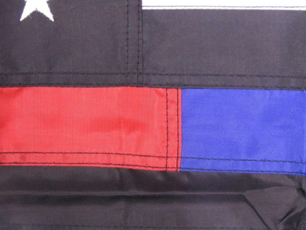4x6 Embroidered Sewn Thin Red Blue Line USA American 210D Nylon Flag 4'x6'