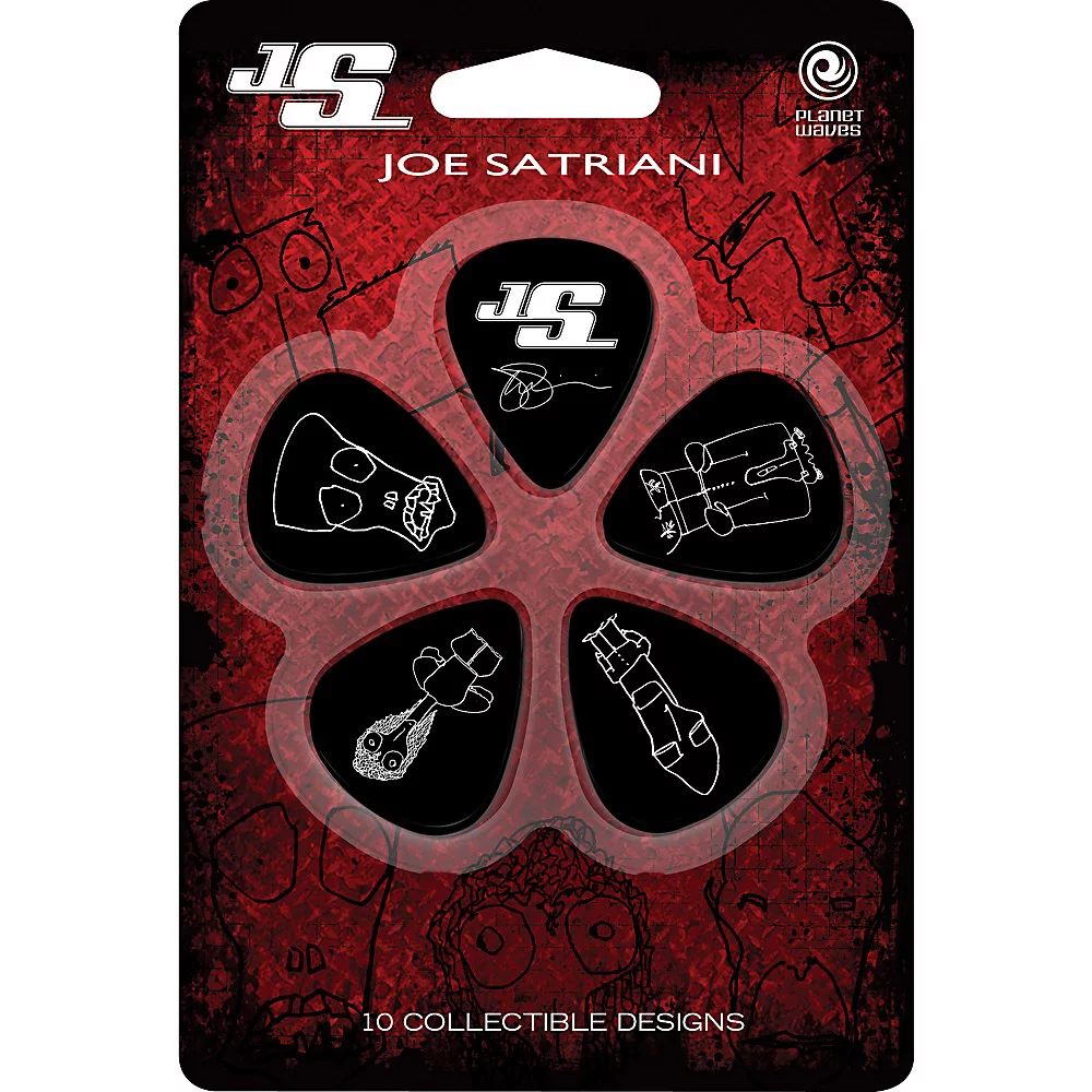 D'Addario Planet Waves Joe Satriani Signature Guitar Picks 10-Pack Black Thin
