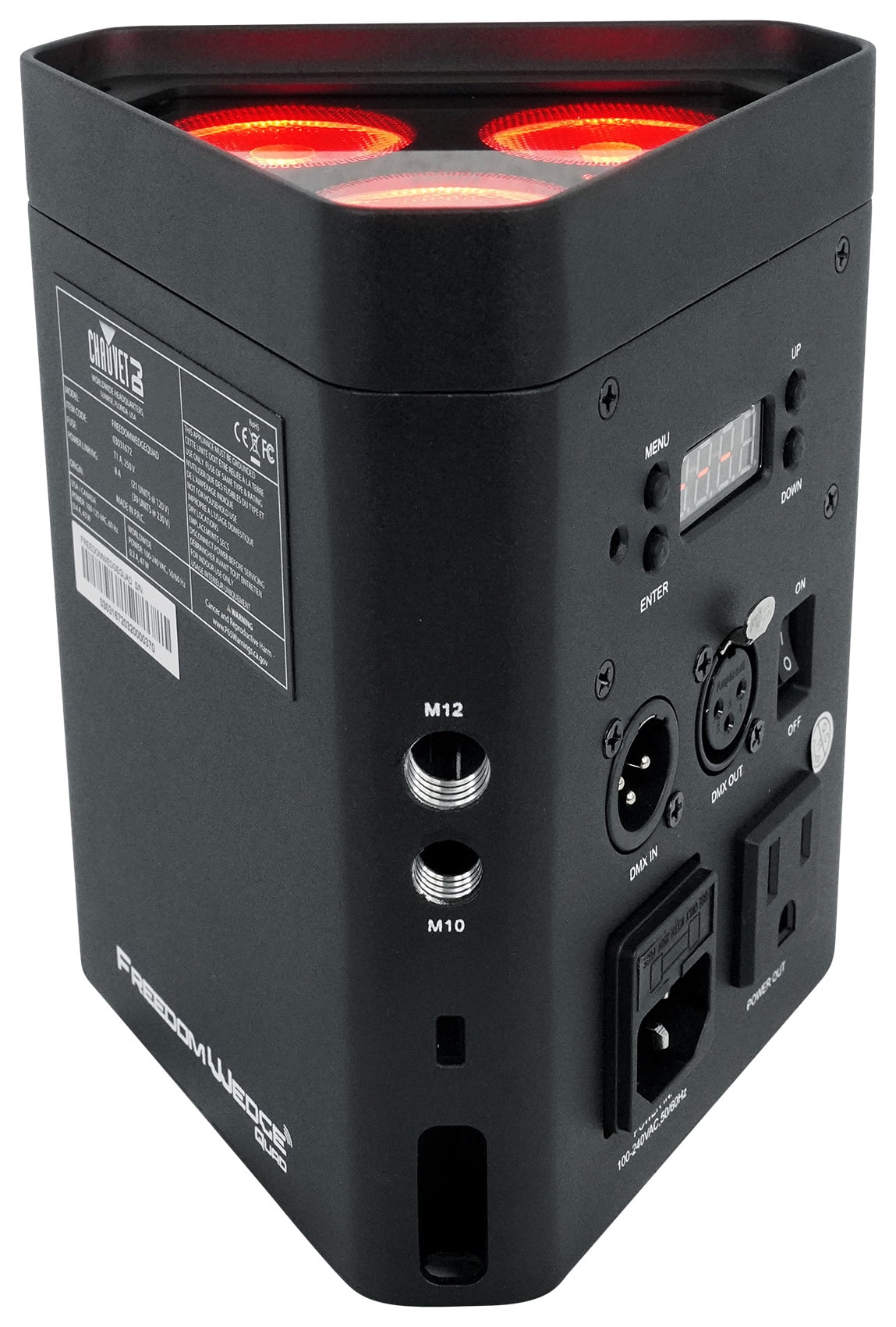 (4) Chauvet Freedom Wedge Quad Rechargeable Wash Lights+Wireless DMX Controller