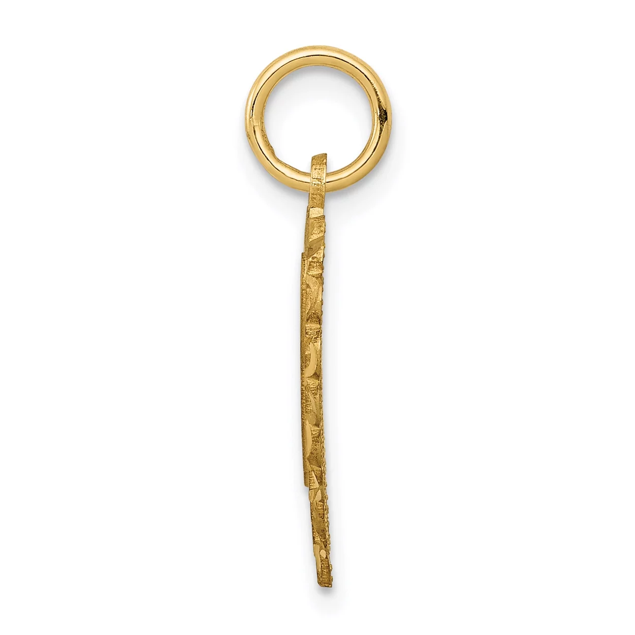 Carat in Karats 10K Yellow Gold Initial L Pendant Charm (23mm x 15mm) With 14K Yellow Gold Lightweight Rope Chain Necklace 20''