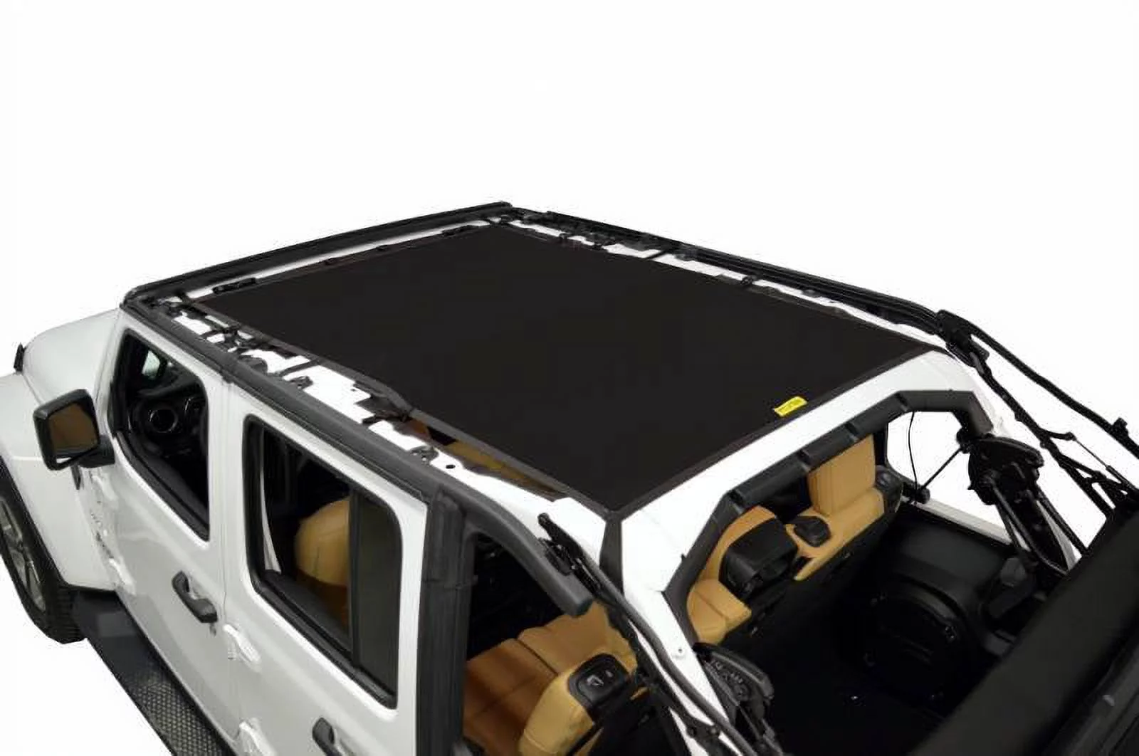 Dirtydog 2018-2021 Fits Jeep Wrangler JLU 4 Door Sun Screen Safari length Black JL4S18S1BK