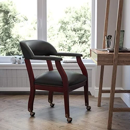 xrboomlife Burgundy LeatherSoft Conference Chair with Casters