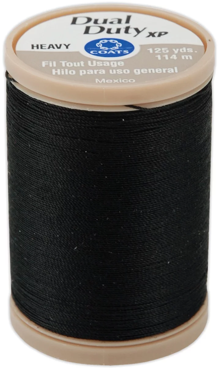 Coats Dual Duty Xp Heavy Thread 125yd, Black, 6/Pkg