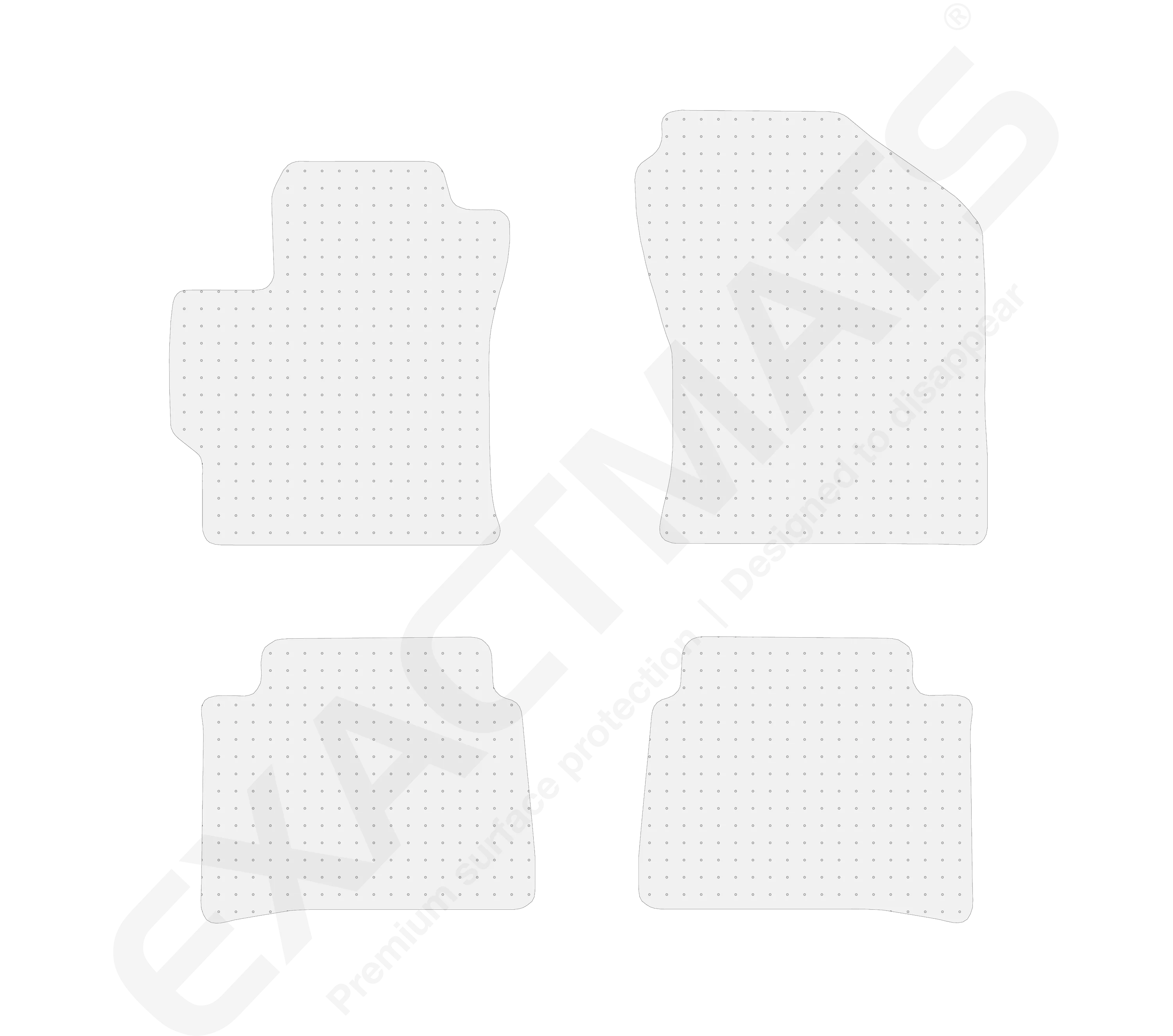 ExactMats - Premium Clear Overlay Floor Mats, Made In USA - Fits Toyota Corolla 2020-2024 / 2 Front & 2 Rear Mats