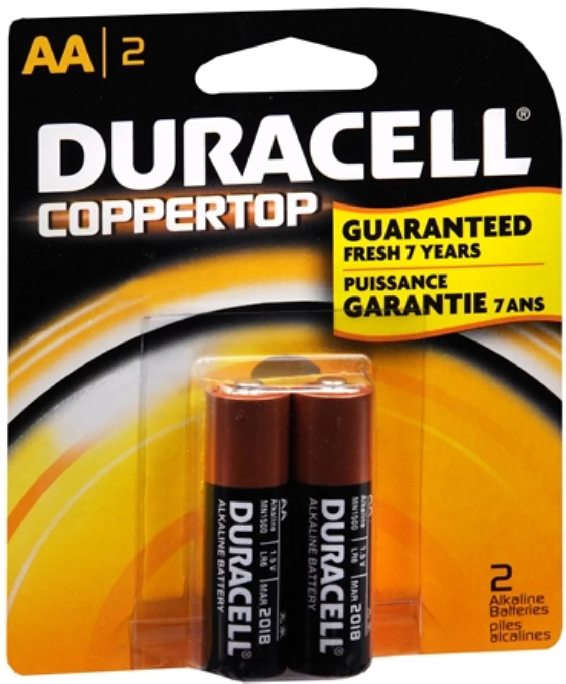 Duracell Coppertop AA Alkaline Batteries 1.5 Volt 2 Each (Pack of 6)