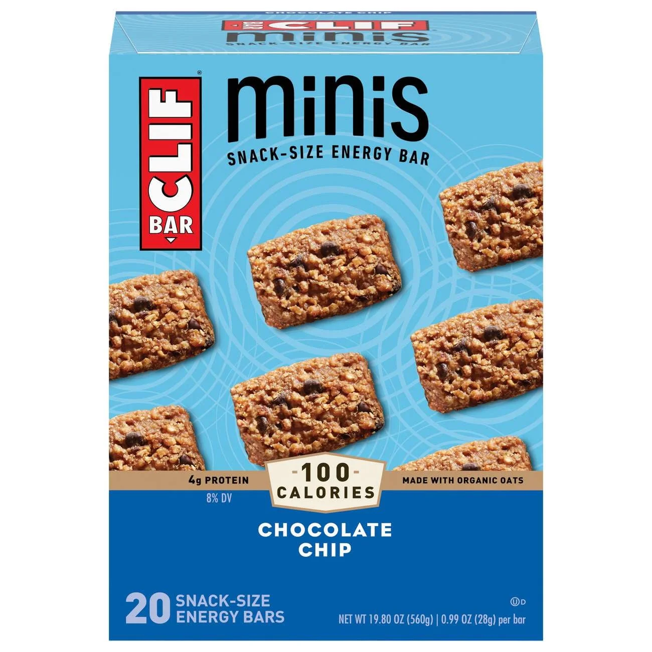 Clif Bar Minis Snack-Size Energy Bars - Chocolate Chip 20 ct
