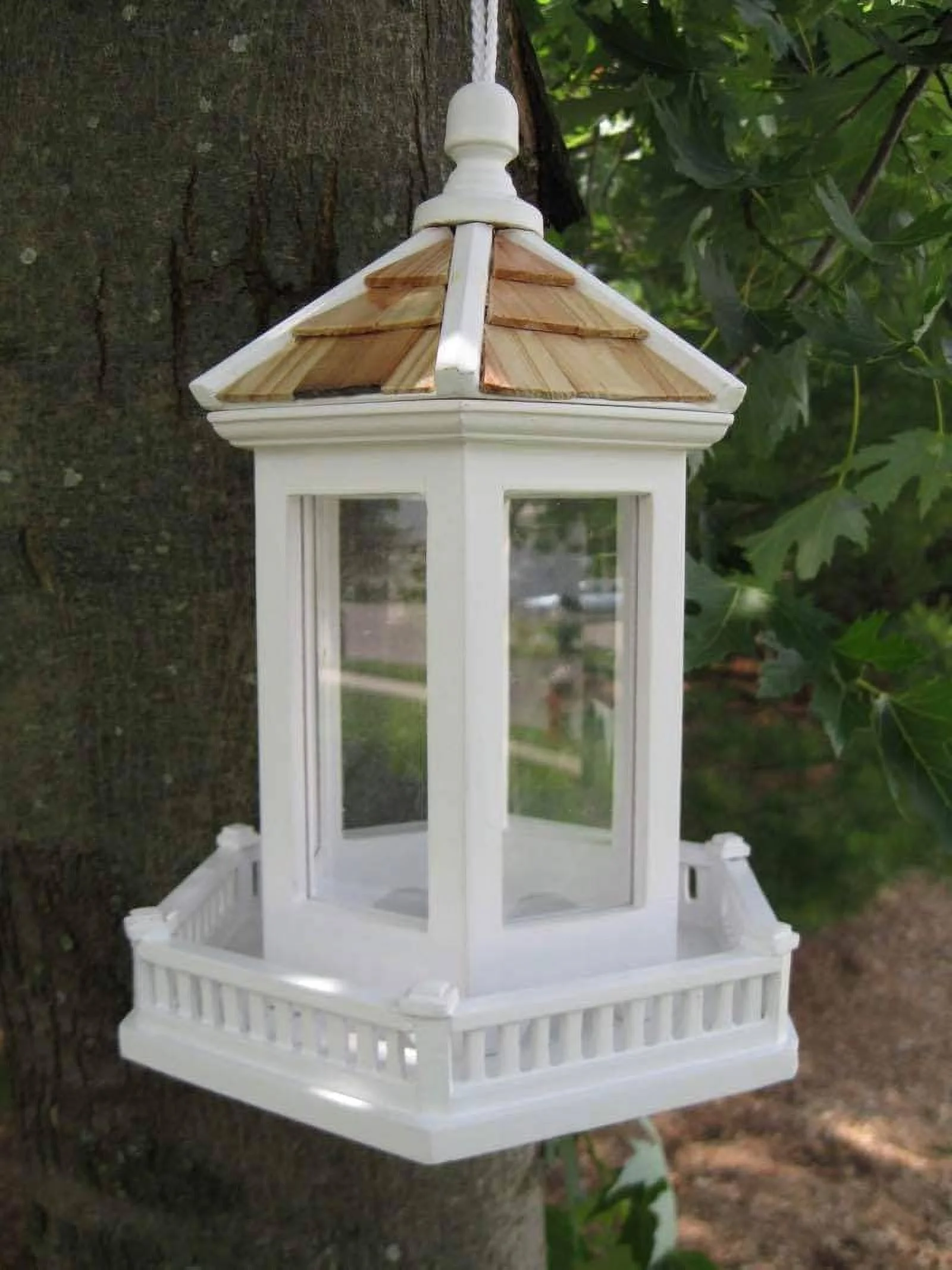 Home Bazaar Gazebo Bird Feeder, White