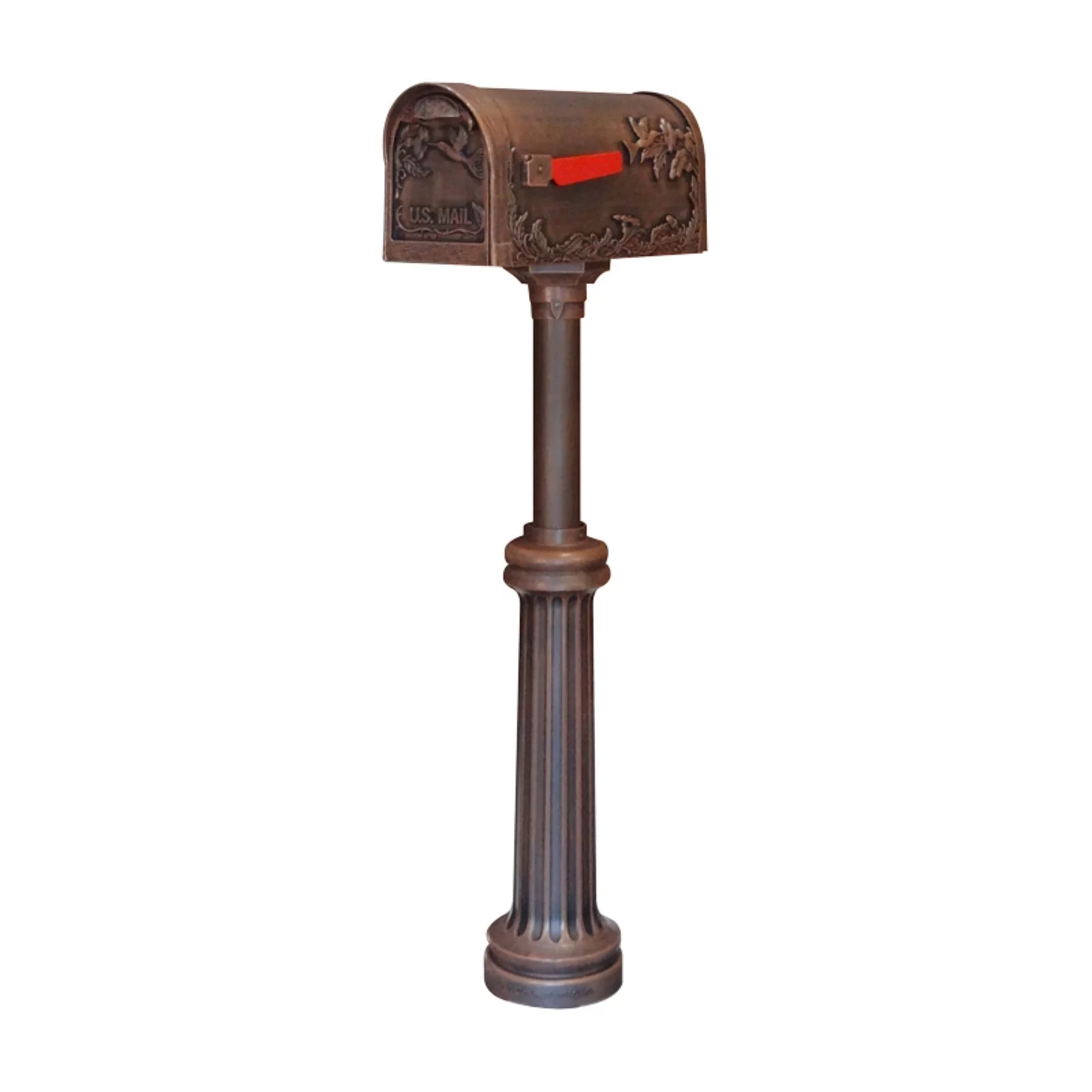 Special Lite Products Hummingbird Curbside Mailbox with Bradford Surface Mount Mailbox Post