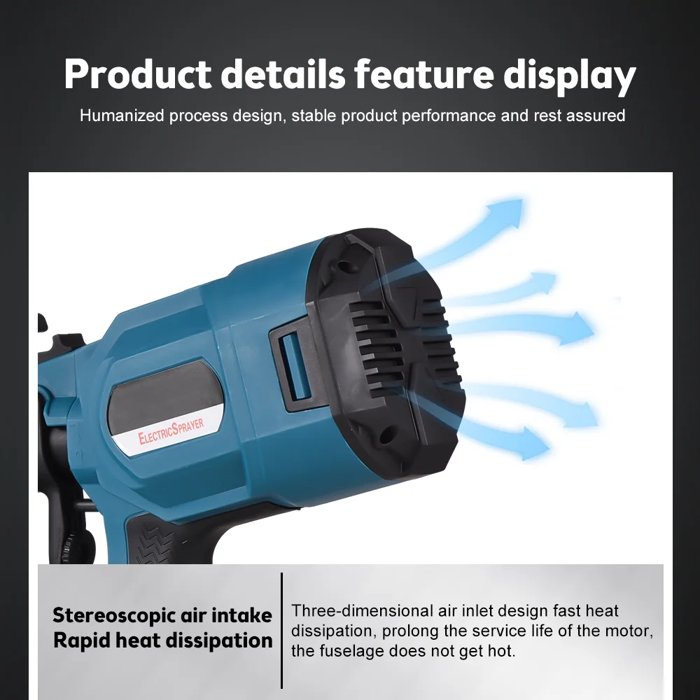 OWSOO Paint Sprayer 800W High  3 Copper Nozzles 3 Spray Patterns 900ml Container